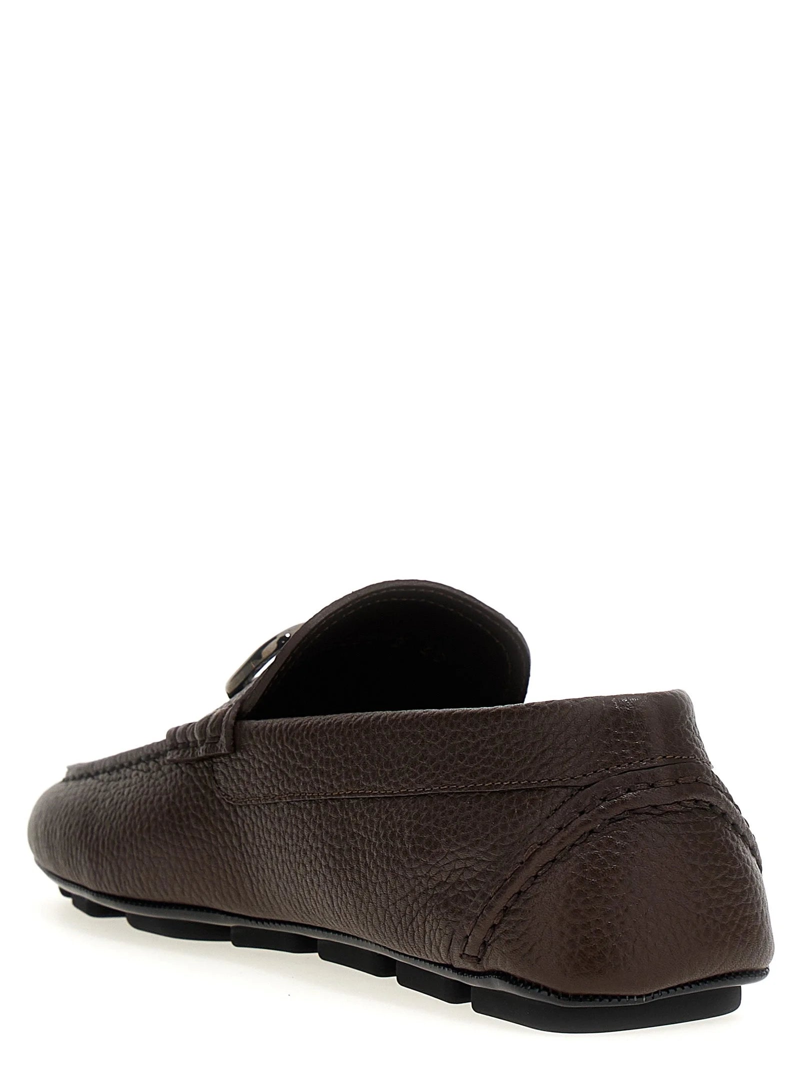 Valentino Garavani Brown Calfskin Slip-On Loafers - EU39/US6