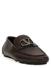 Valentino Garavani Brown Calfskin Slip-On Loafers - EU39/US6