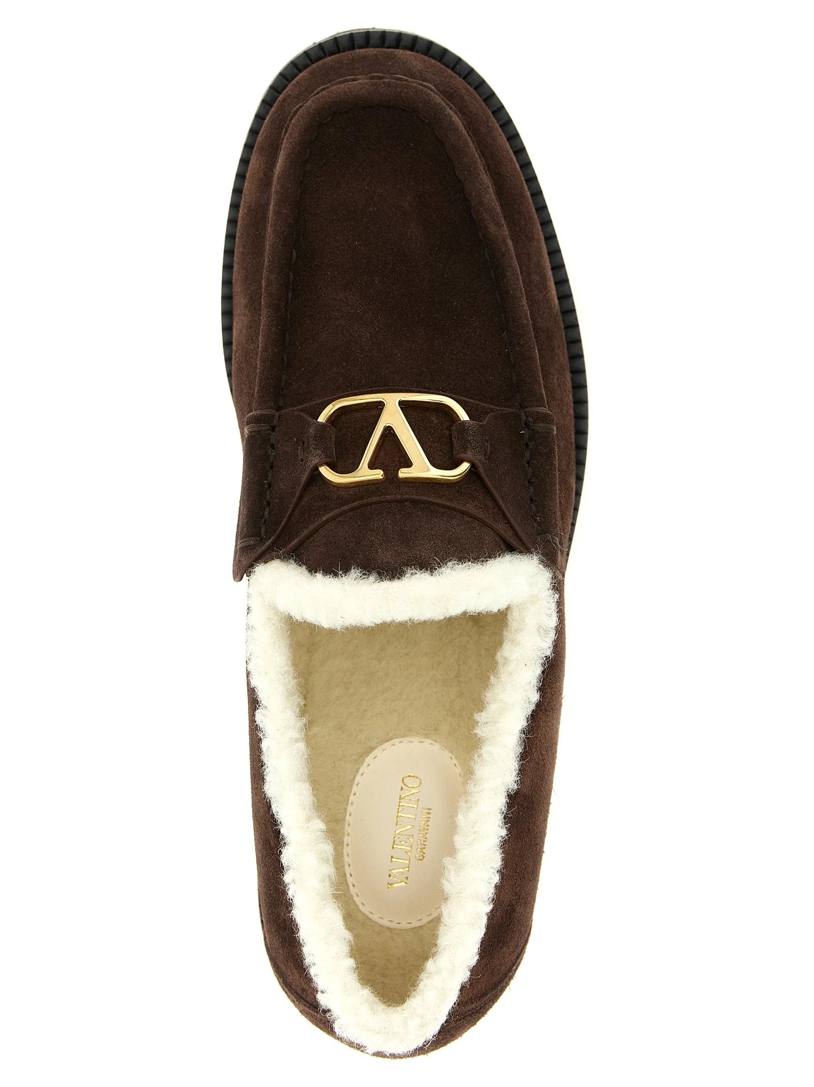 Valentino Garavani Brown Calfskin Slip-On Loafers - EU39/US9