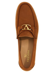 Valentino Garavani Brown Calfskin Slip-On Loafers - EU45/US12
