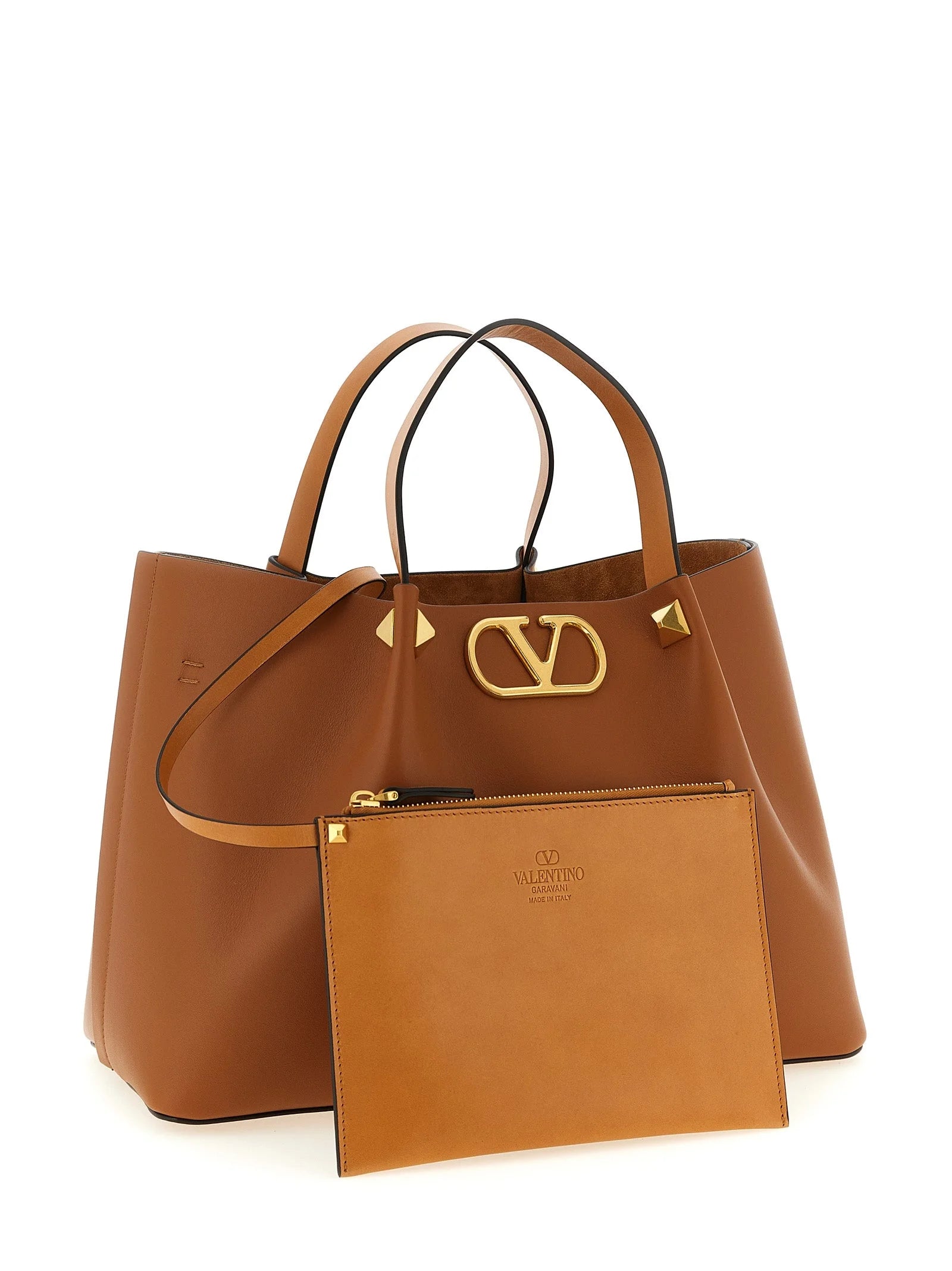 Valentino Garavani Brown Calfskin Tote Bag