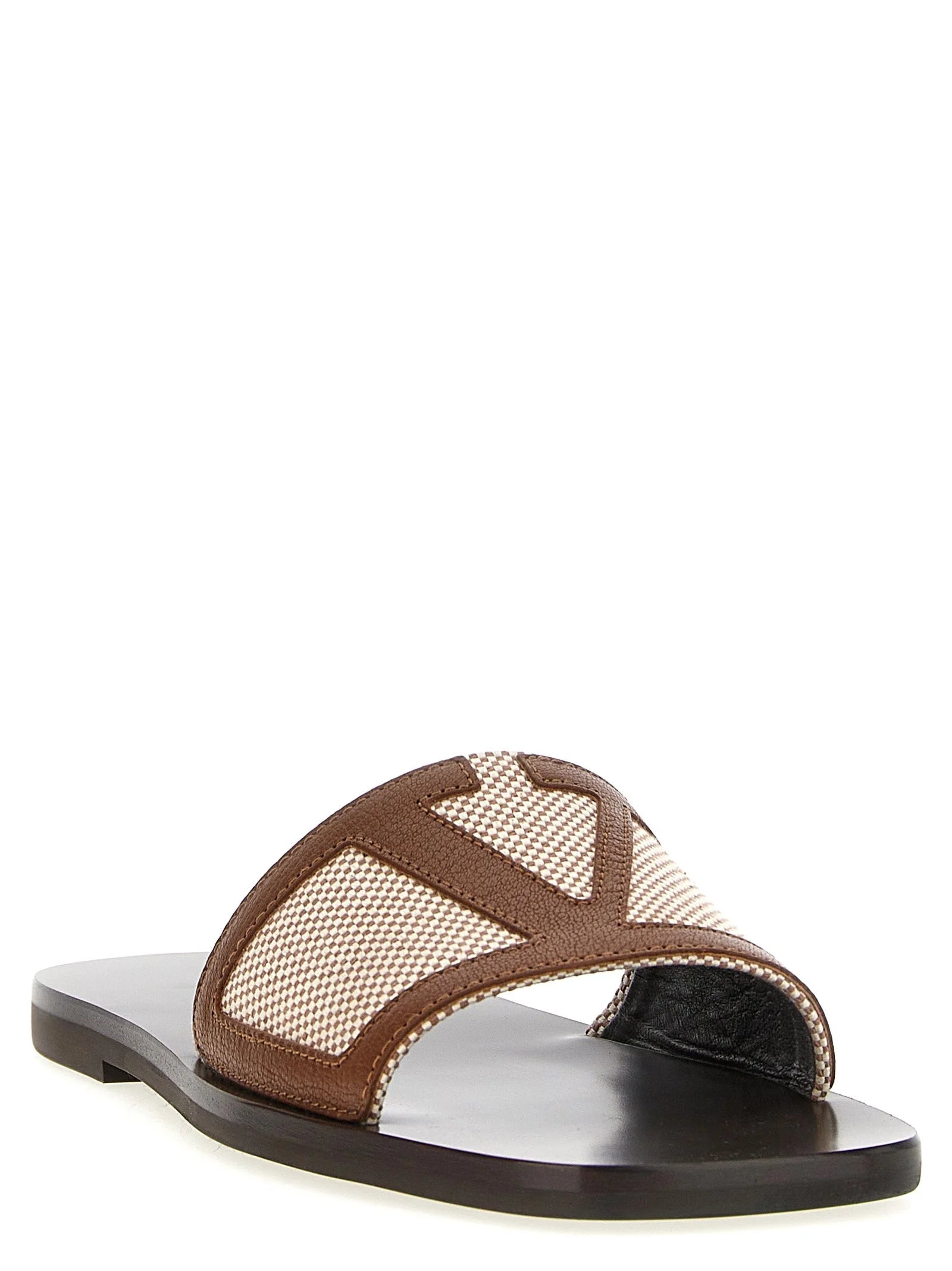 Valentino Garavani Brown Cotton Slides - EU 42 | US 9