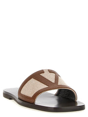 Valentino Garavani Brown Cotton Slides - EU 42 | US 9