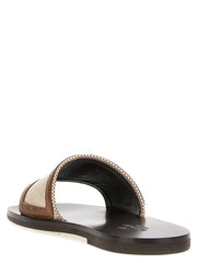 Valentino Garavani Brown Cotton Slides - EU 42 | US 9