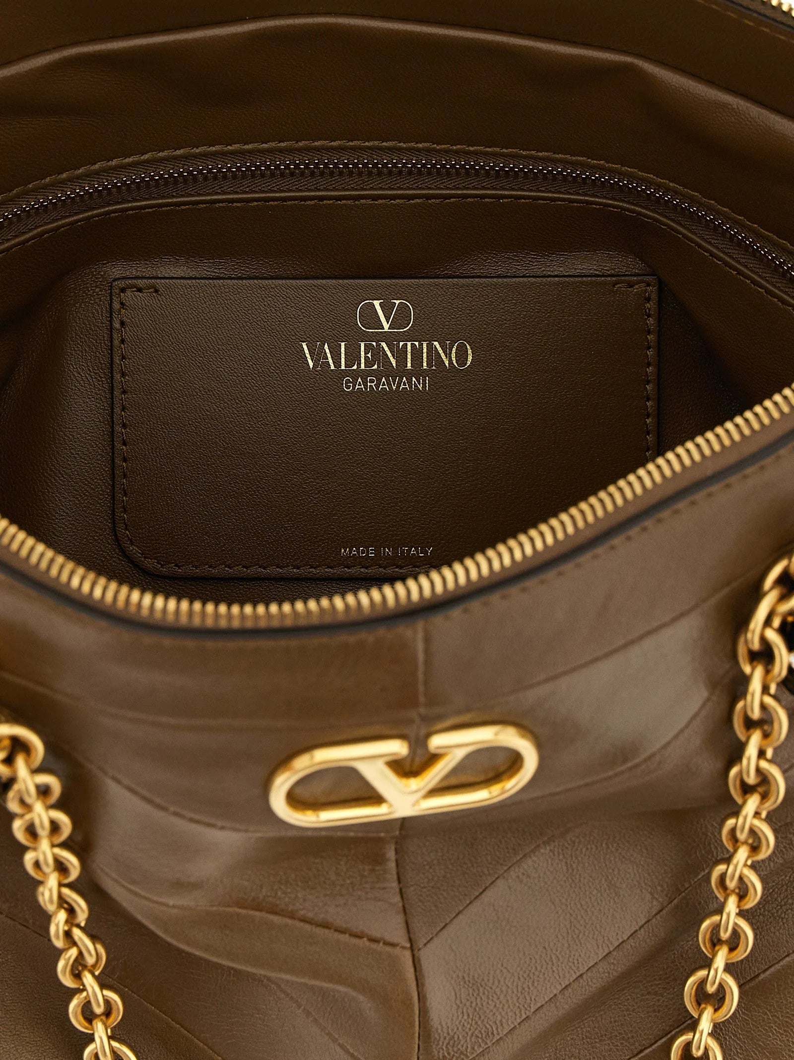 Valentino Garavani Brown Lamb Leather Shoulder Bag