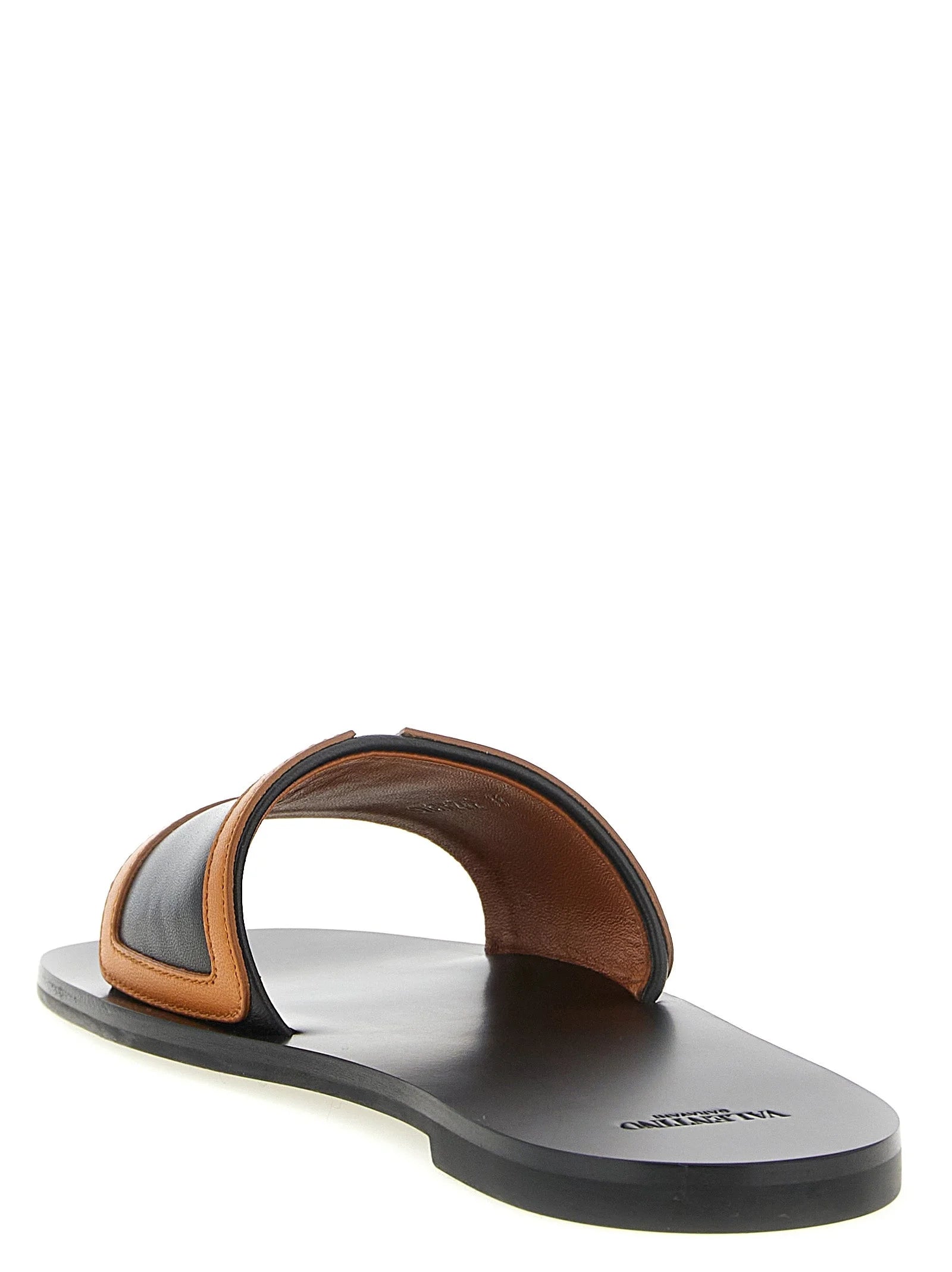 Valentino Garavani Brown Lamb Leather Slides - EU36.5/US6.5
