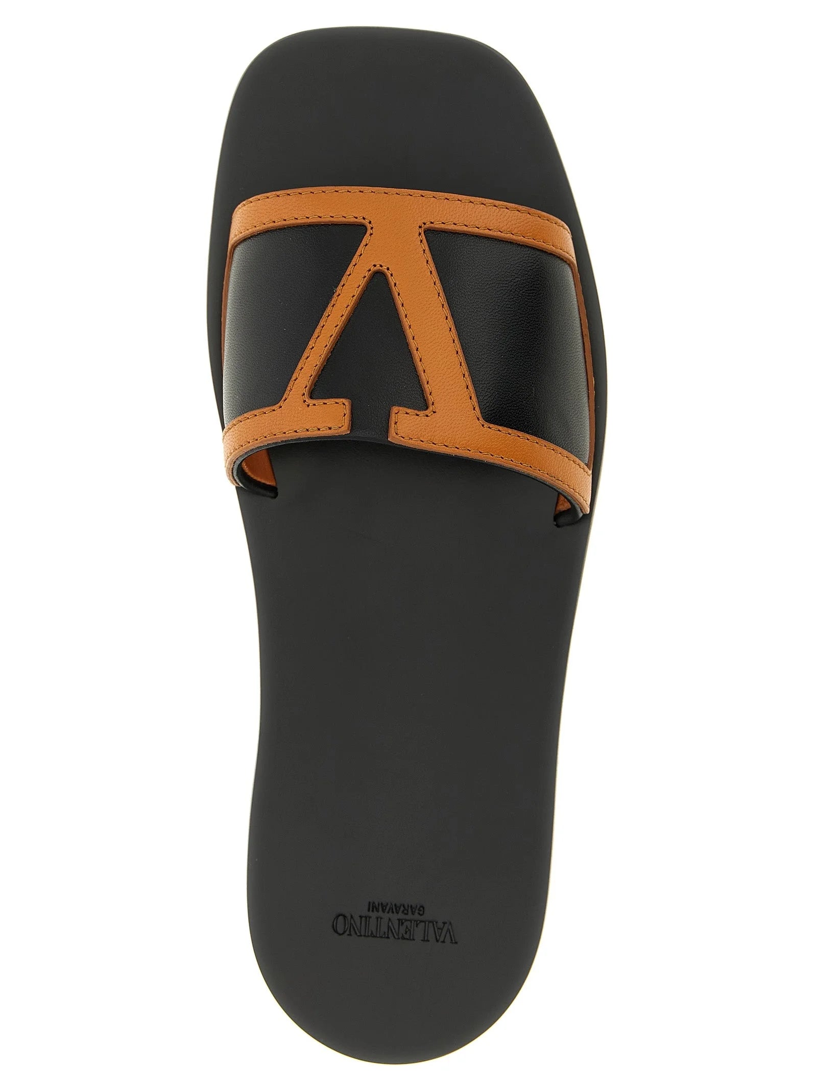 Valentino Garavani Brown Lamb Leather Slides - EU36.5/US6.5