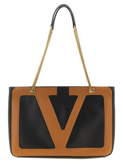 Valentino Garavani Brown Lamb Leather Tote Bag