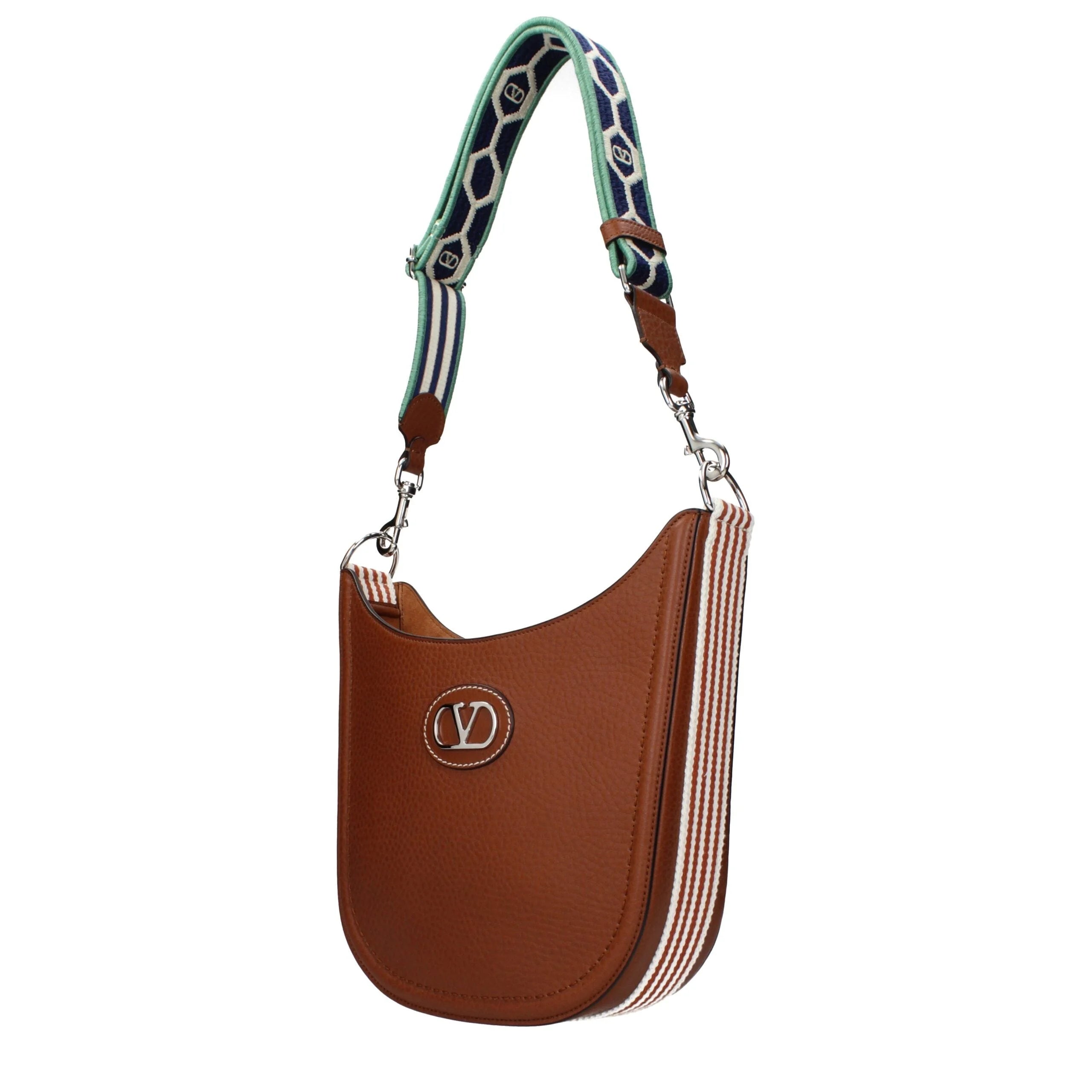 Valentino Garavani Braune Leder Umhüngertasche
