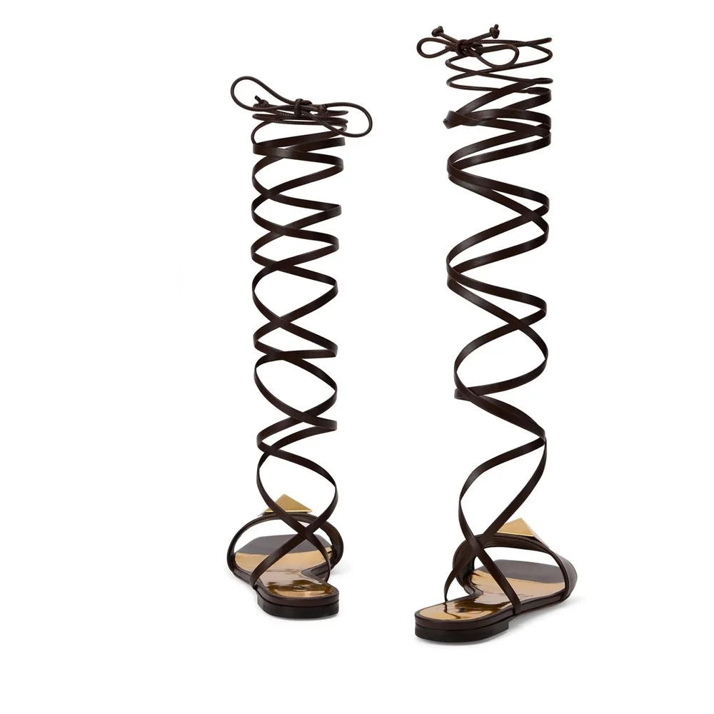 Valentino Garavani Brown Leather Sandals