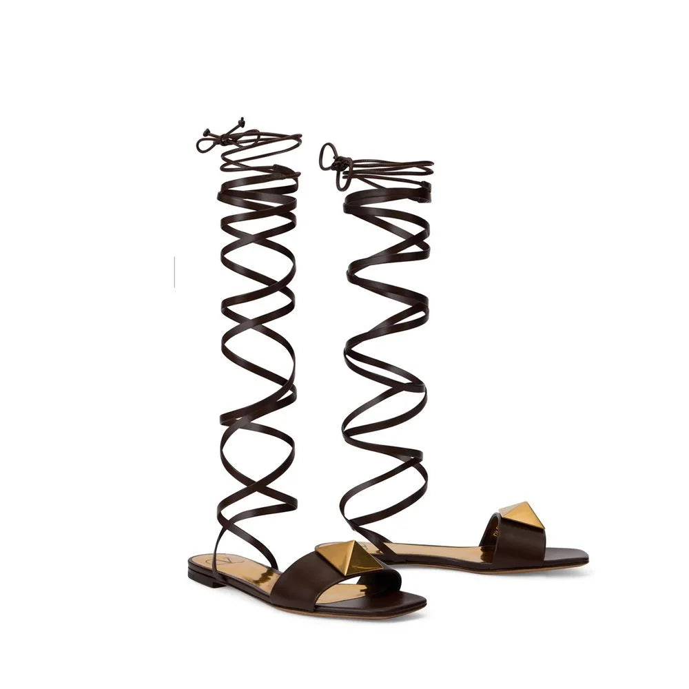 Valentino Garavani Brown Leather Sandals