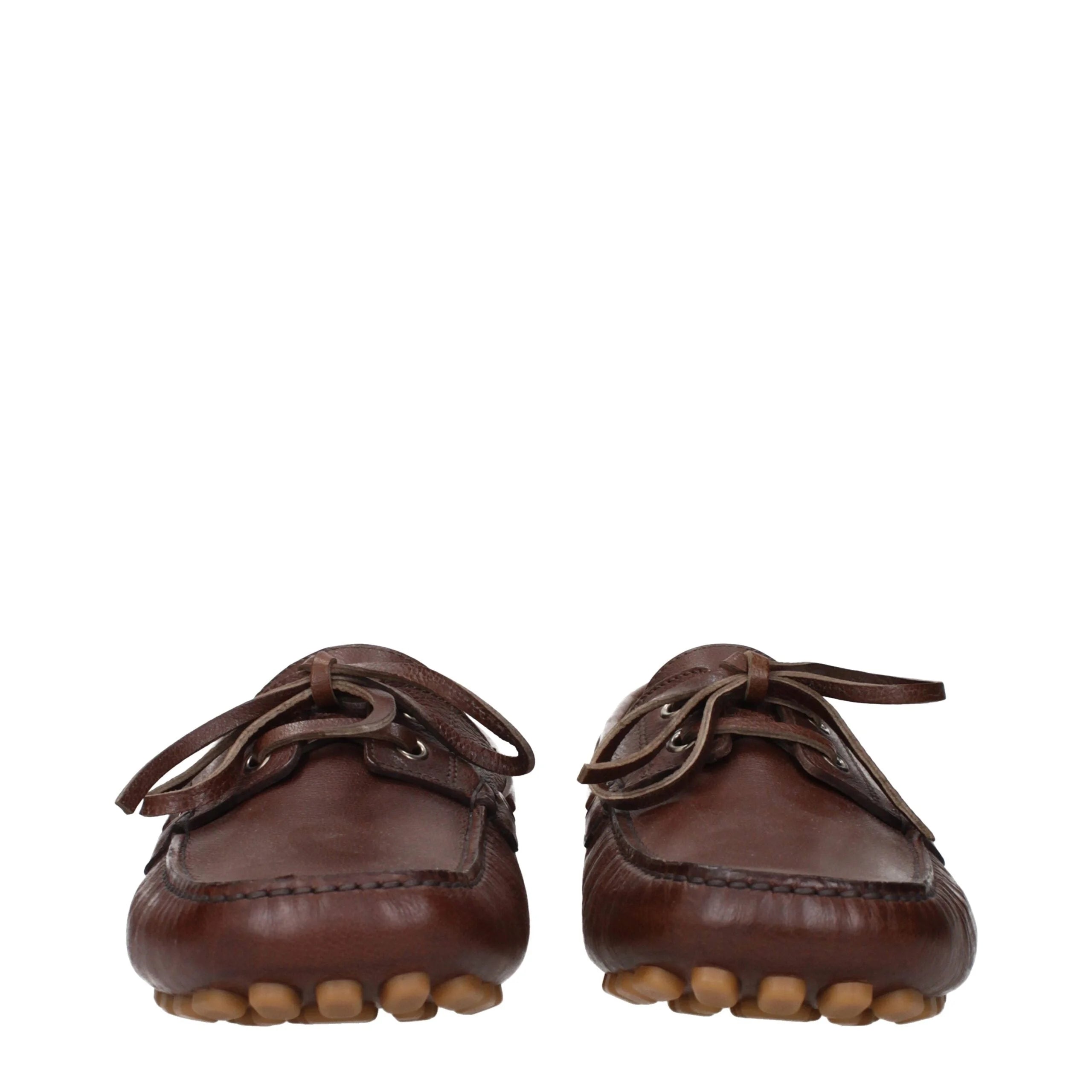 Valentino Garavani Brown Leather Slip-On Loafers