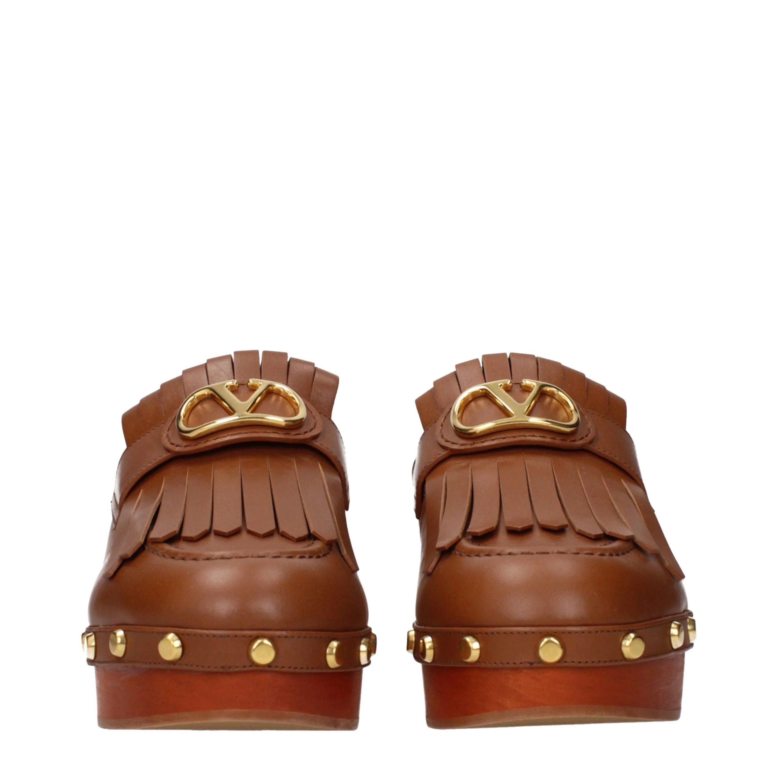 Pantoufles en cuir marron Valentino Garavani - EU36/US6