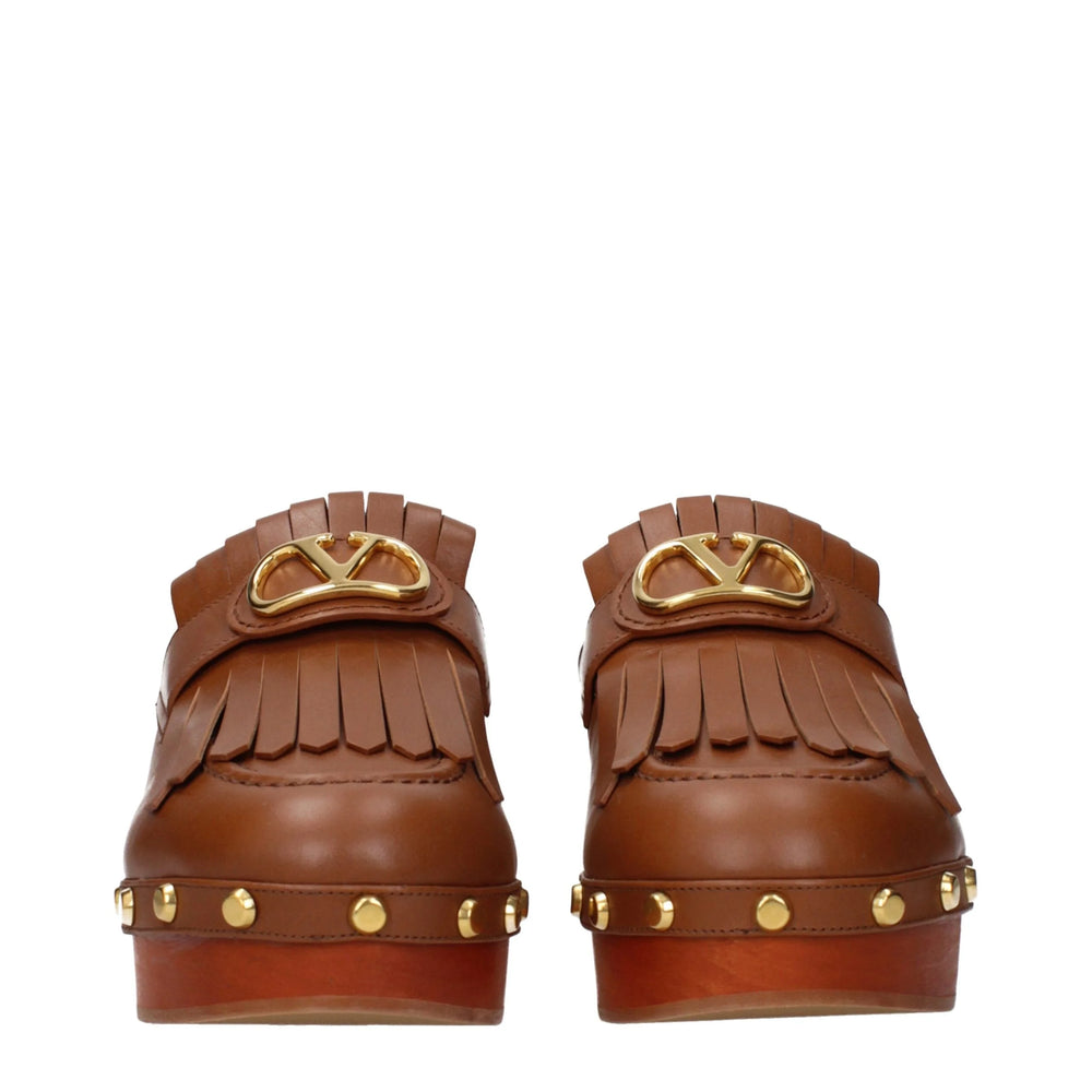 Pantoufles en cuir marron Valentino Garavani - EU36/US6