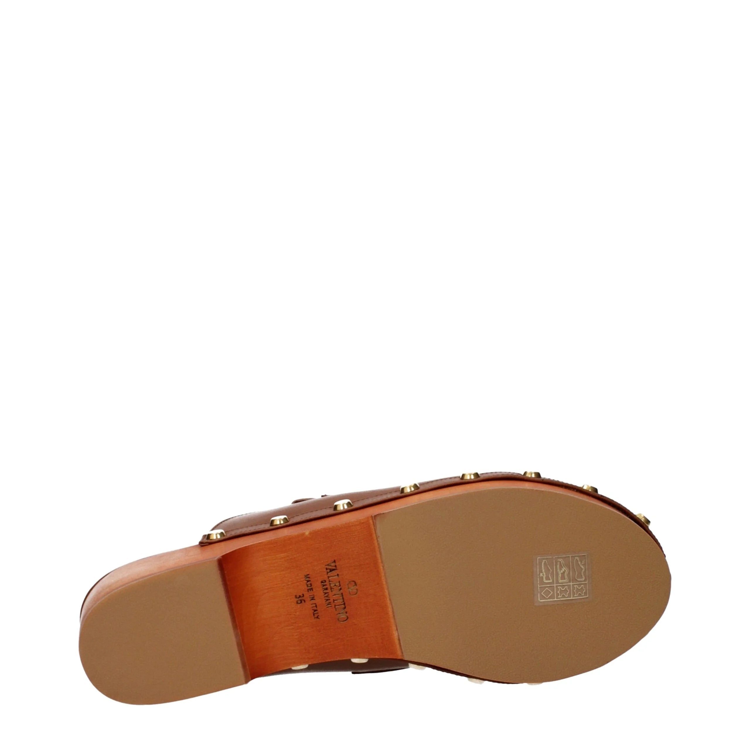 Pantoufles en cuir marron Valentino Garavani - EU36/US6