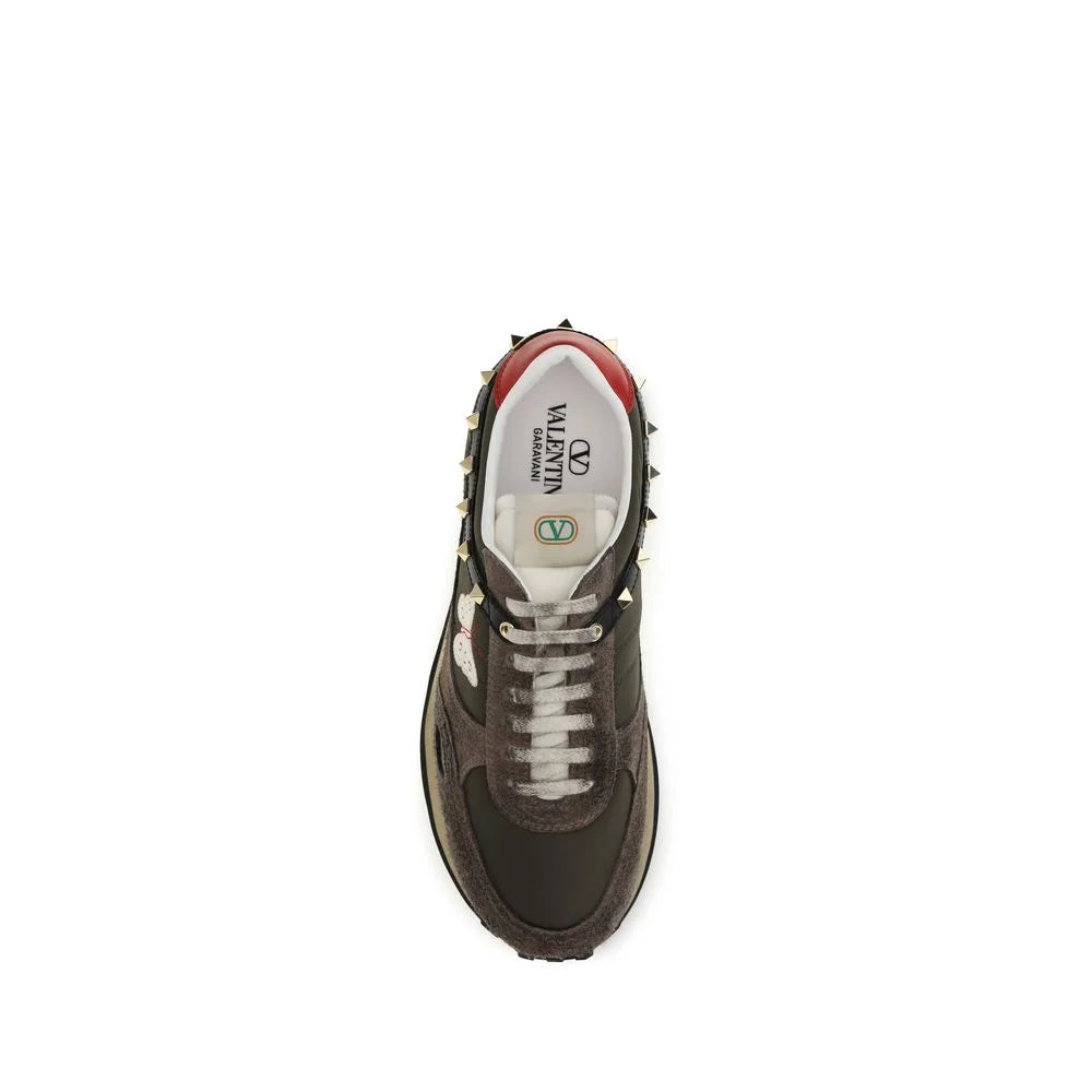 Valentino Garavani Brown Nylon Low Top Sneakers