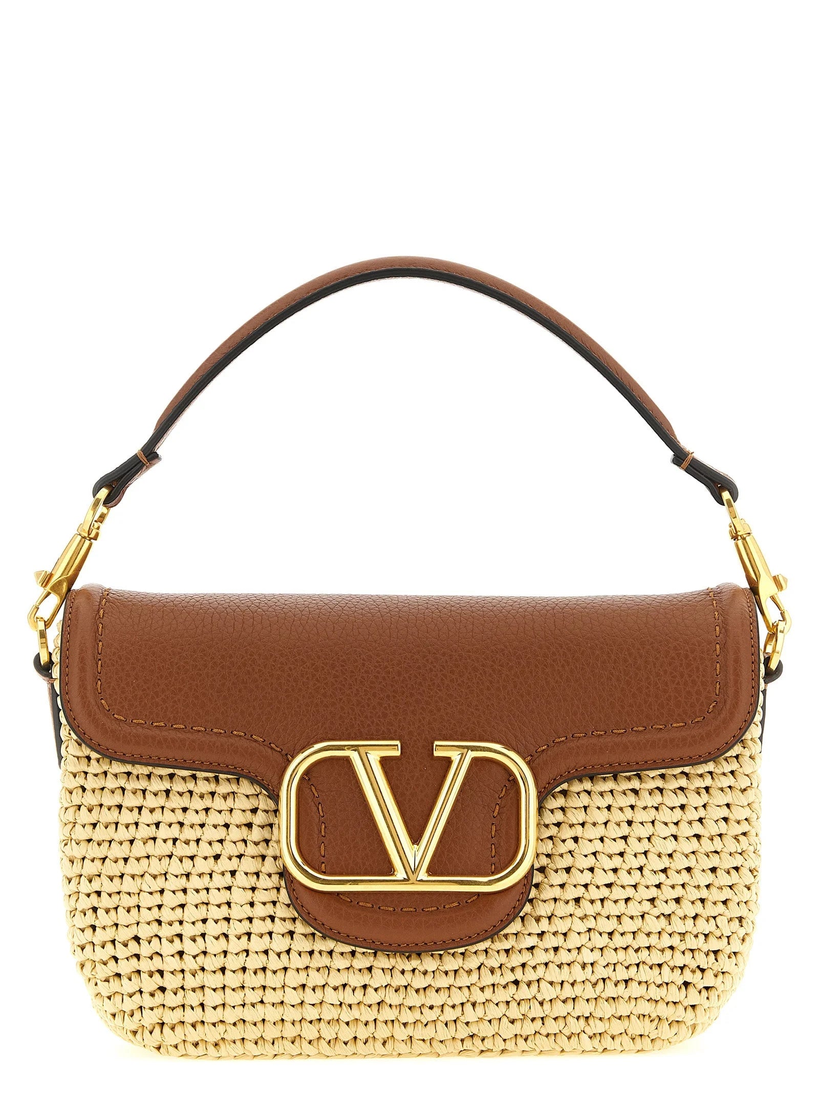 Valentino Garavani Brown Viscose Shoulder Bag