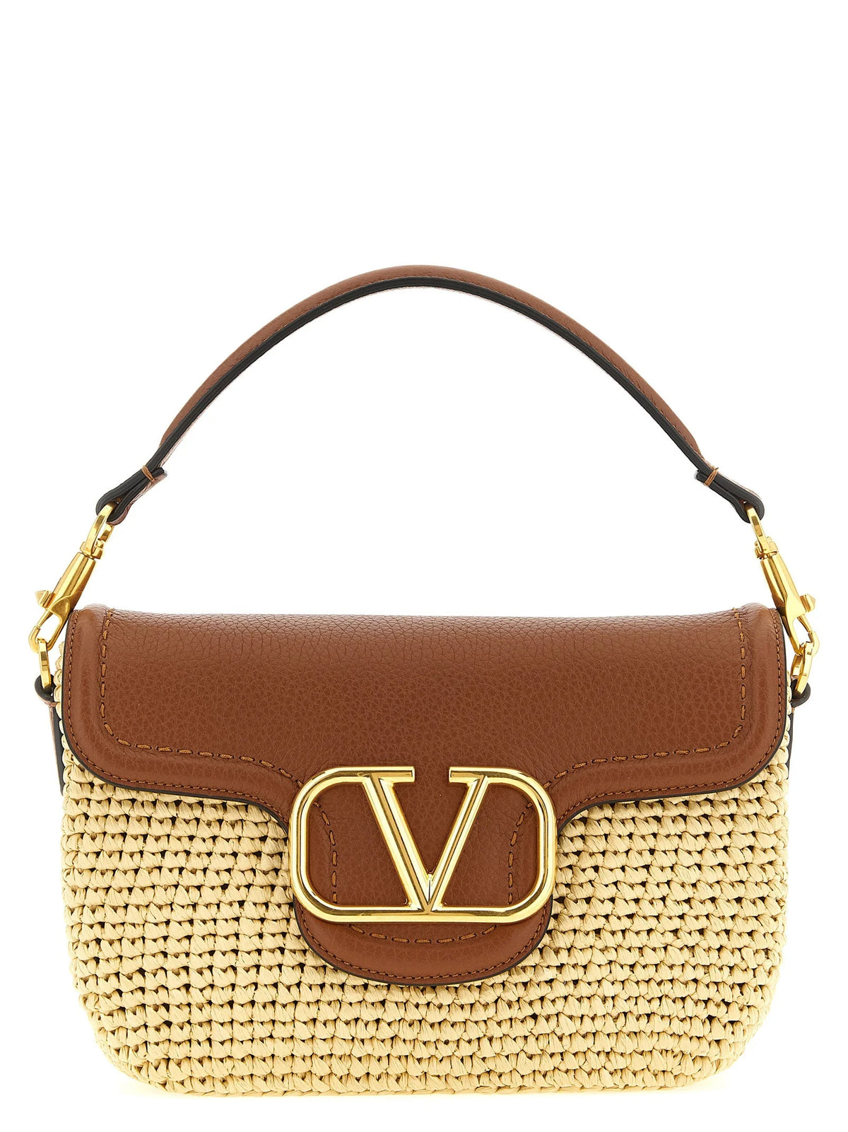 Valentino Garavani Brown Viscose Shoulder Bag