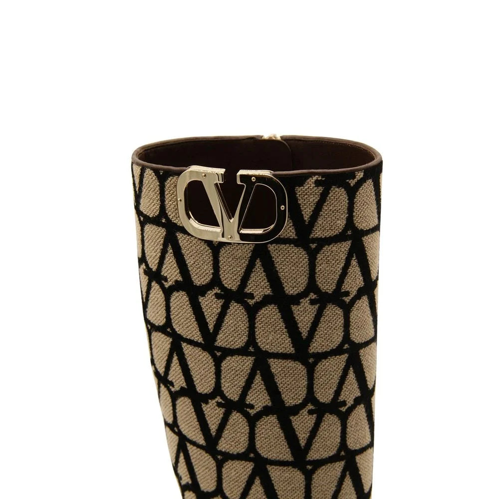 Valentino Garavani Canvas Logo Boots - EU37.5/US7.5 - Boots