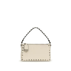 Valentino Garavani Cream Calf Leather Bos Taurus Shoulder Bag