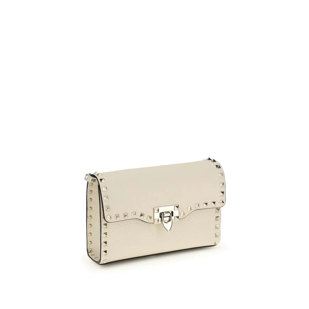 Valentino Garavani Cream Calf Leather Bos Taurus Shoulder Bag