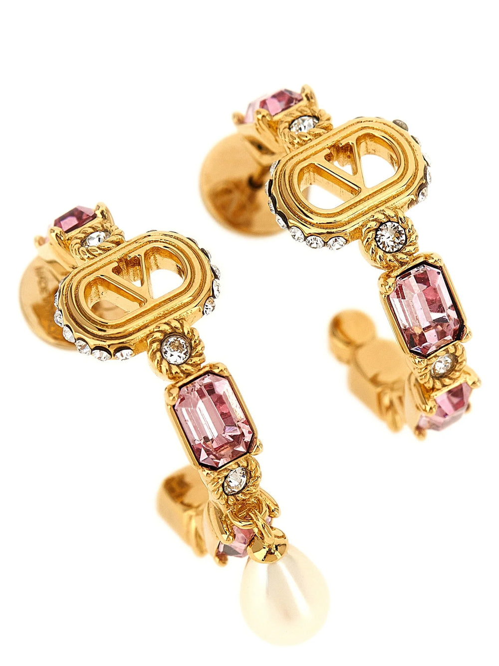 Valentino Garavani Gold Brass Earrings - One Size