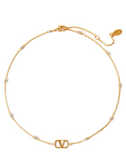 Valentino Garavani Gold Brass Necklace - One Size