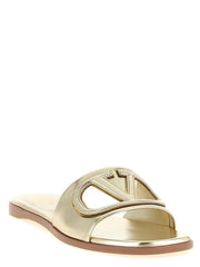 Valentino Garavani Gold Calfskin Slides - EU36.5/US6.5