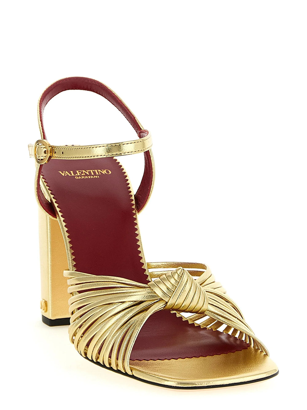 Valentino Garavani Gold Goatskin Stiletto Heel Sandals - EU40/US10