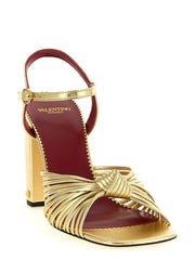 Valentino Garavani Gold Goatskin Stiletto Heel Sandals - EU40/US10