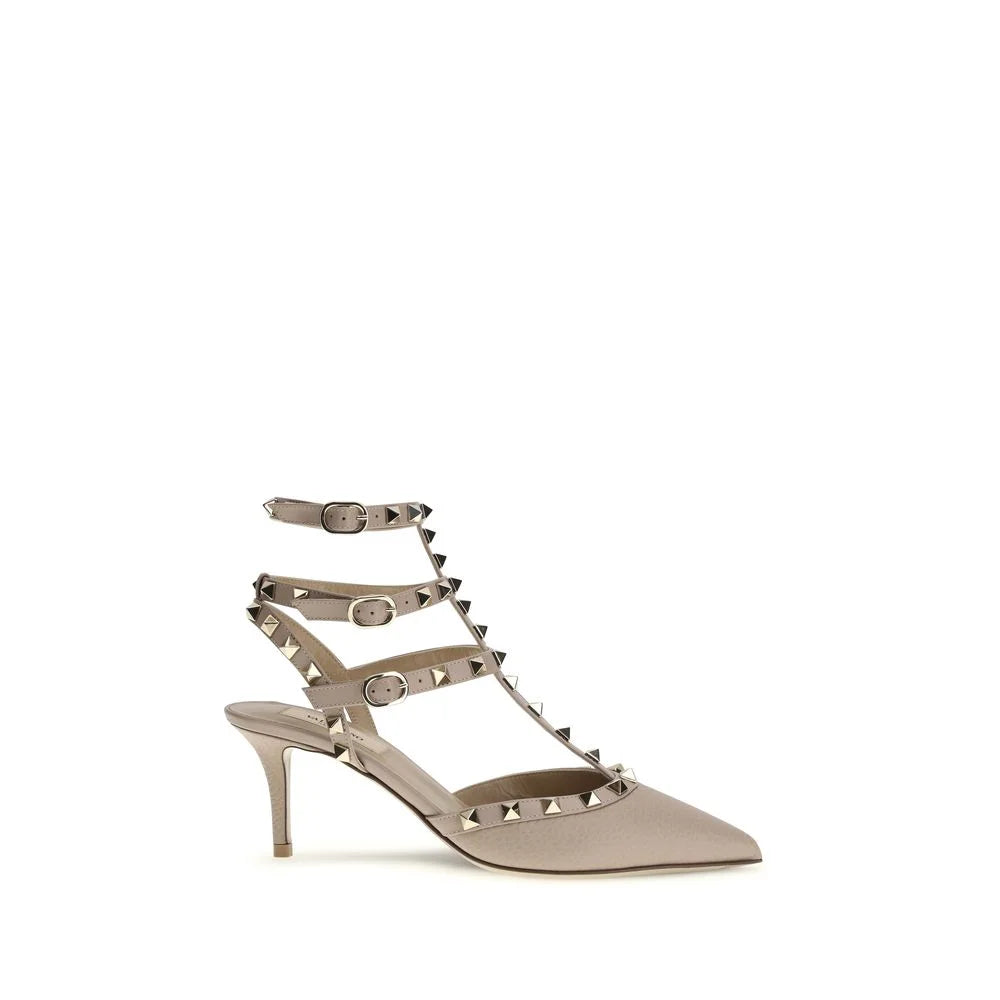 Valentino Garavani Gray Calf Leather Bos Taurus Pumps - EU37/US7