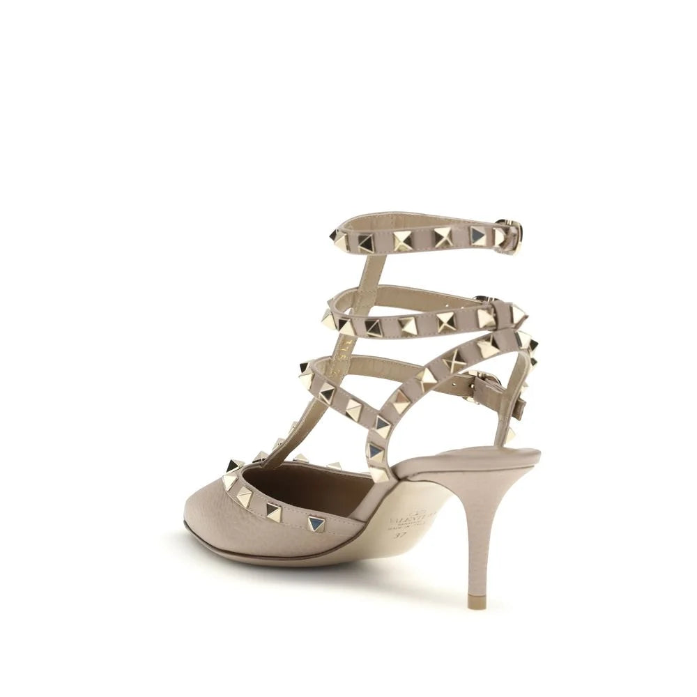 Valentino Garavani Gray Calf Leather Bos Taurus Pumps - EU37/US7