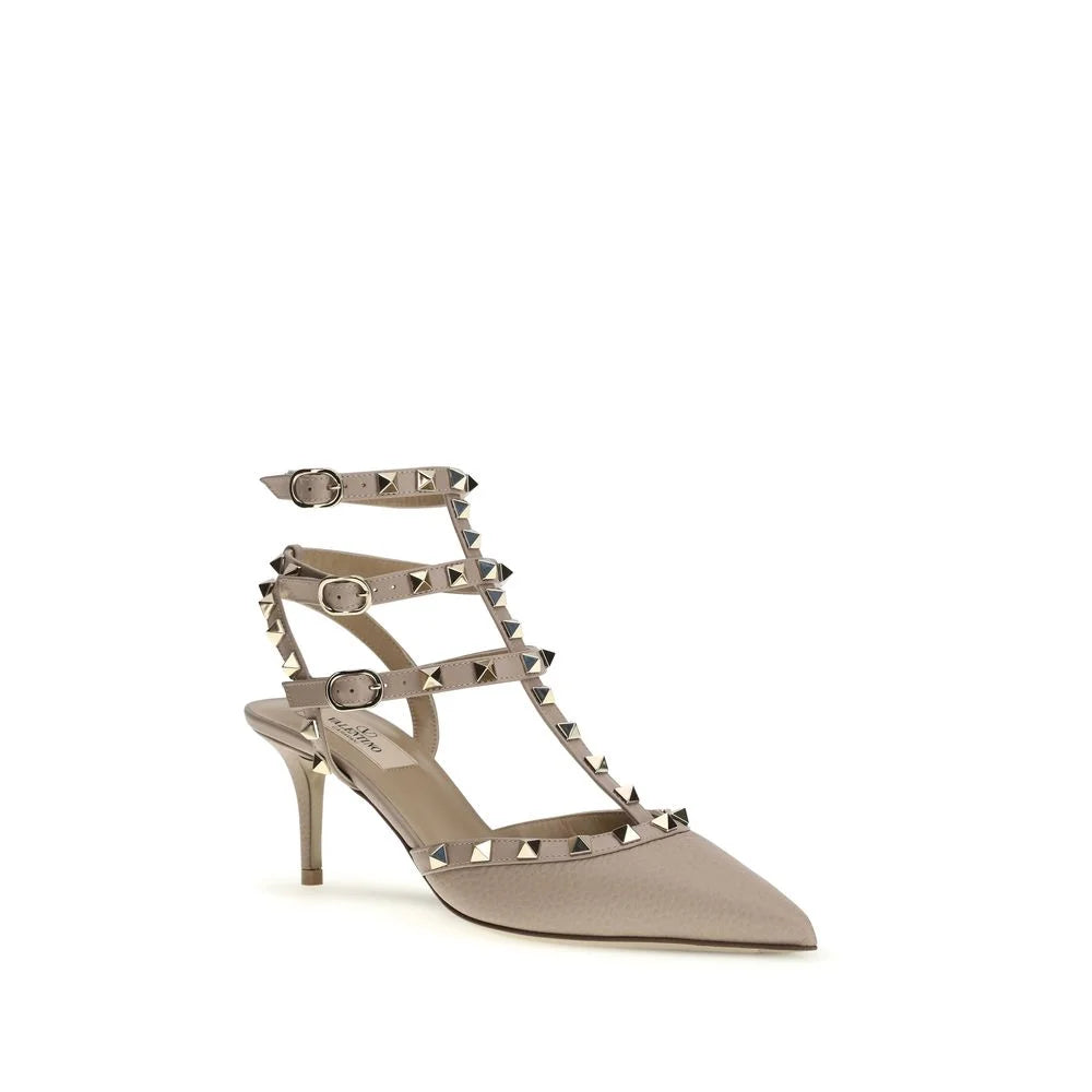 Valentino Garavani Gray Calf Leather Bos Taurus Pumps - EU37/US7