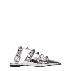 Valentino Garavani Gray Leather Flat Sandals