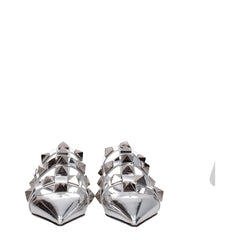 Valentino Garavani Gray Leather Flat Sandals