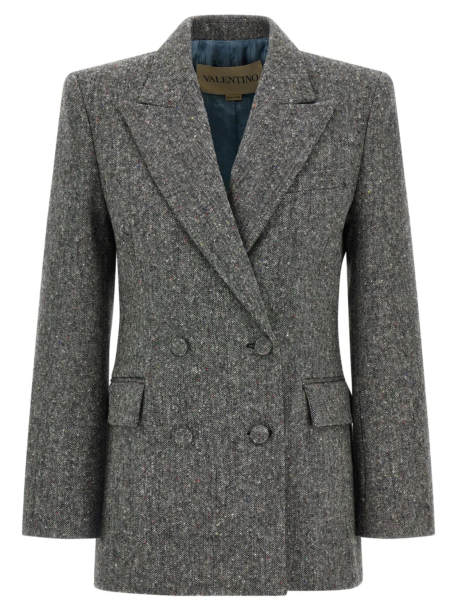 Valentino Garavani Gray Virgin Wool Blazer - IT40