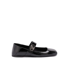 Valentino Garavani Leather Locker Ballerina Flats