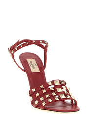 Valentino Garavani Multicolor Calfskin Stiletto Heel Sandals - EU39/US9