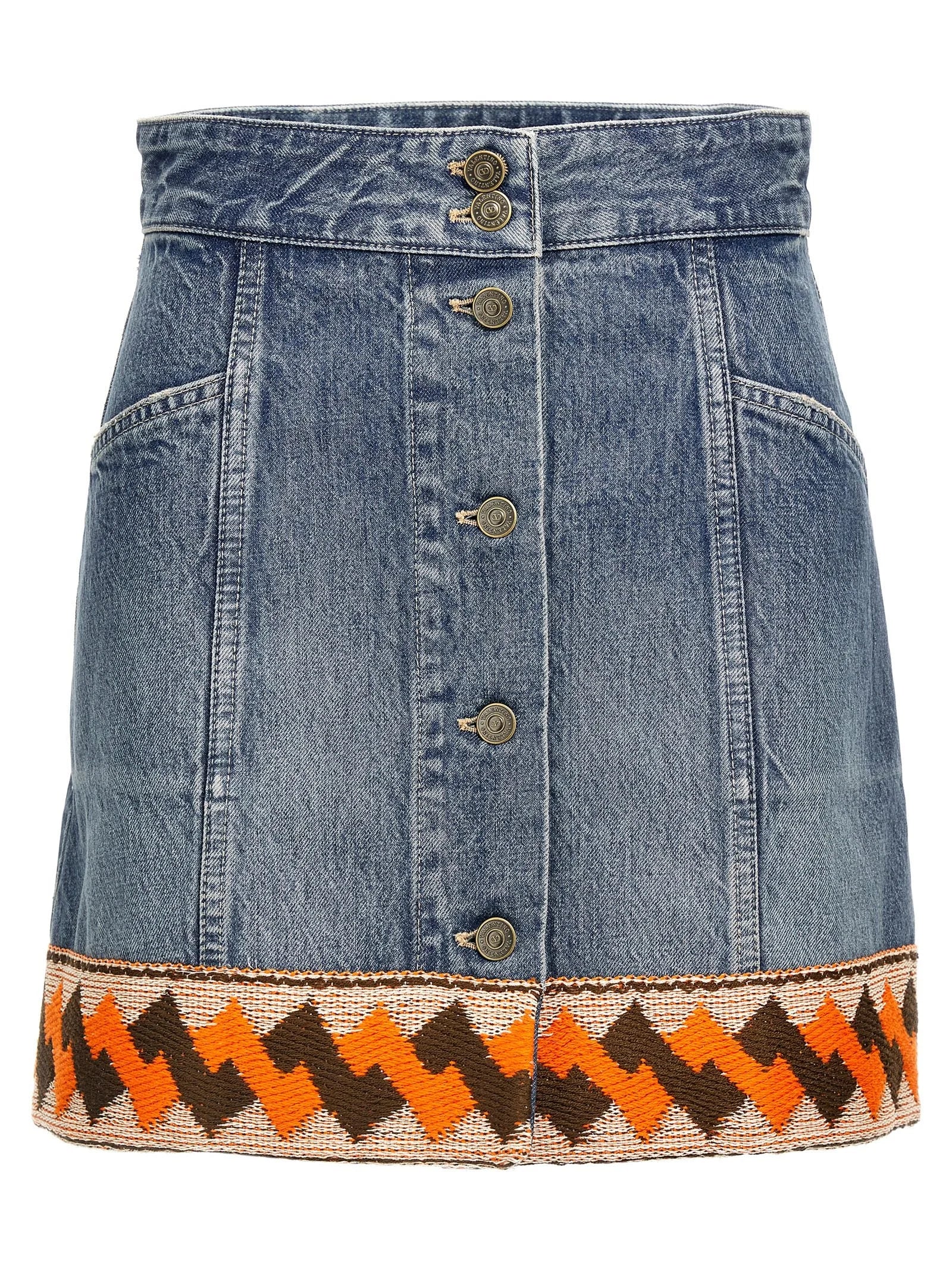 Valentino Garavani Multicolor Cotton Long Skirt - IT38