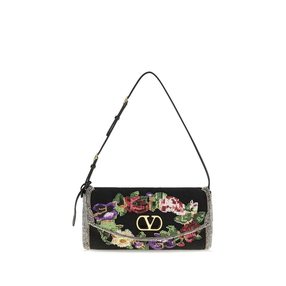 Valentino Garavani Multicolor Linen Shoulder Bag