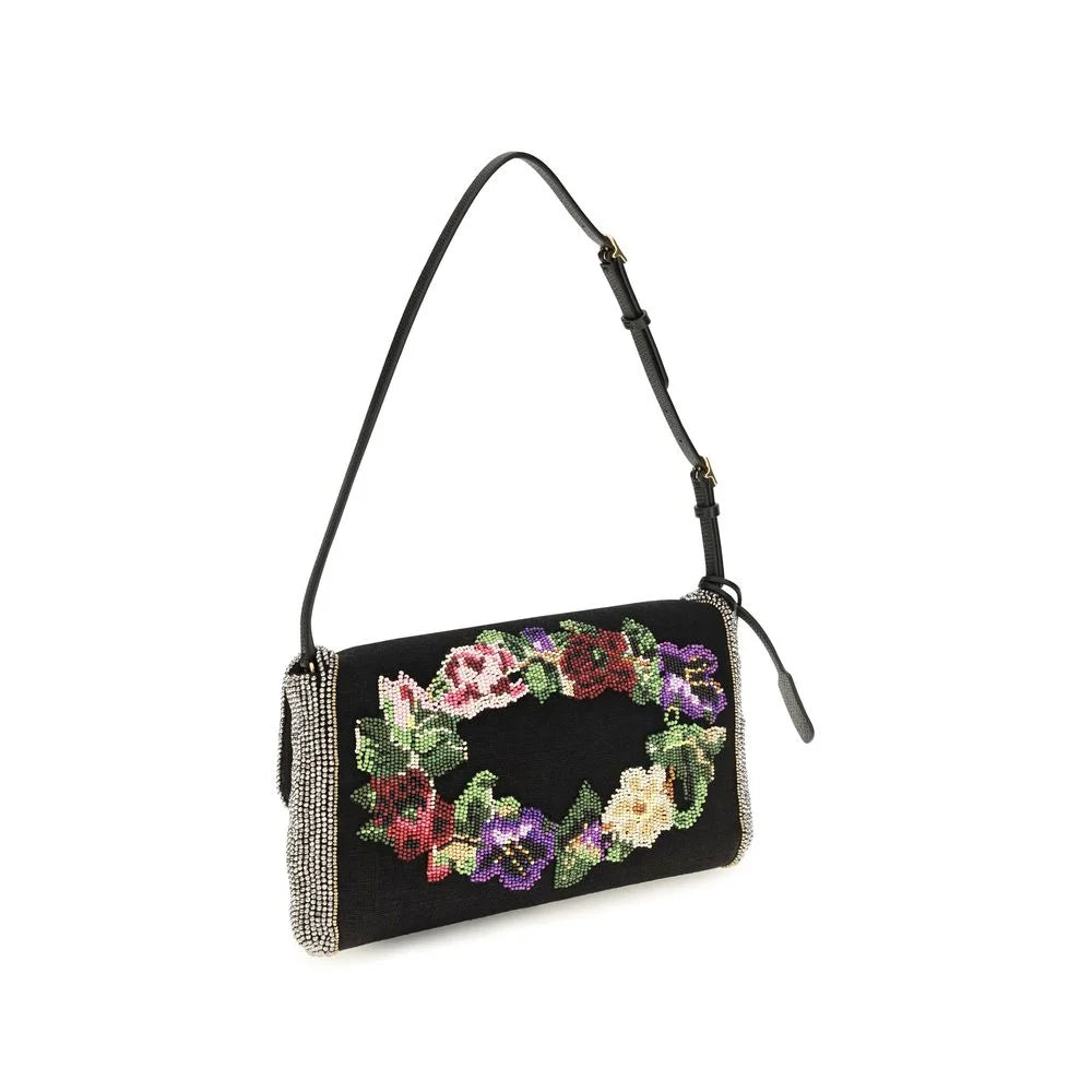 Valentino Garavani Multicolor Linen Shoulder Bag