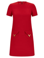 Valentino Garavani Multicolor Virgin Wool Short Dress - IT38