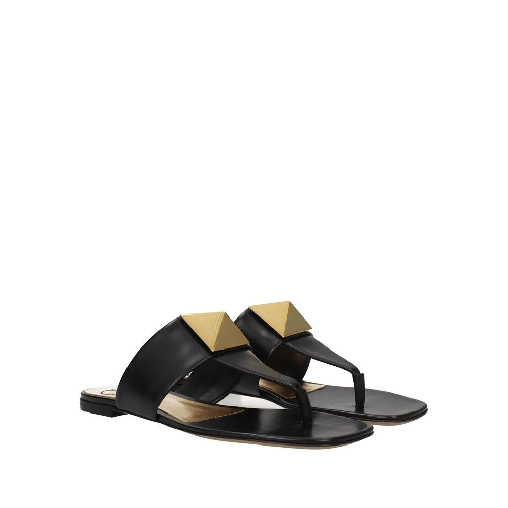Valentino Garavani One Stud Leather Thong Sandals - Sandals