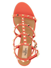 Valentino Garavani Orange Calfskin Platform Sandals - EU37.5/US7.5