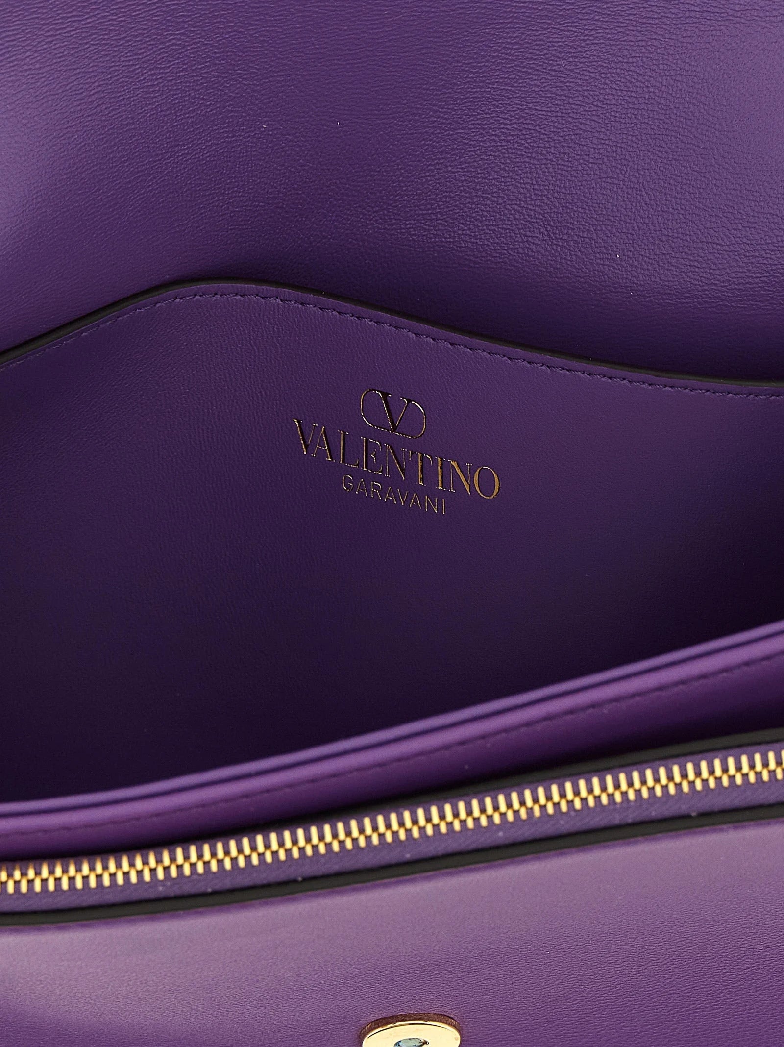 Valentino Garavani Purple Lamb Leather Shoulder Bag
