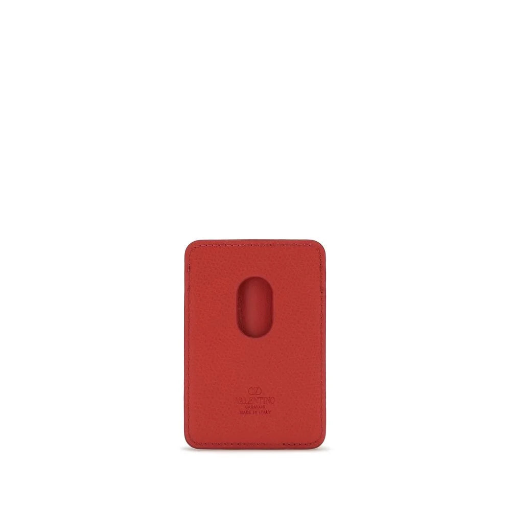 Valentino Garavani Red Calf Leather Bos Taurus Wallet