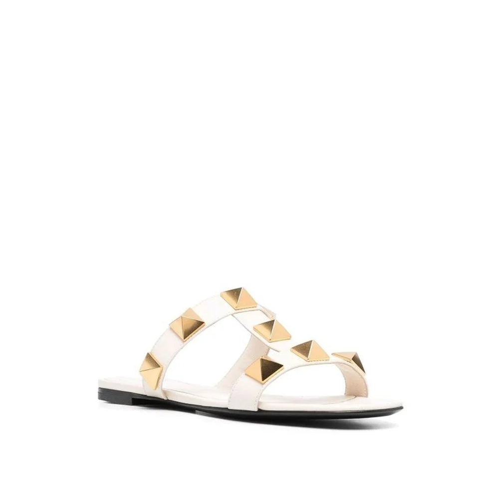 Valentino Garavani Roman Stud Leather Flat Sandals - Sandals