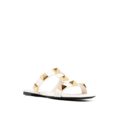 Valentino Garavani Roman Stud Leather Flat Sandals - Sandals