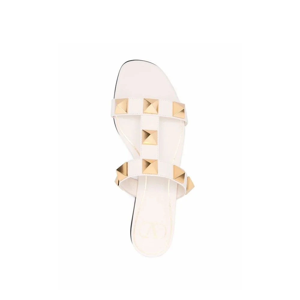 Valentino Garavani Roman Stud Leather Flat Sandals - Sandals