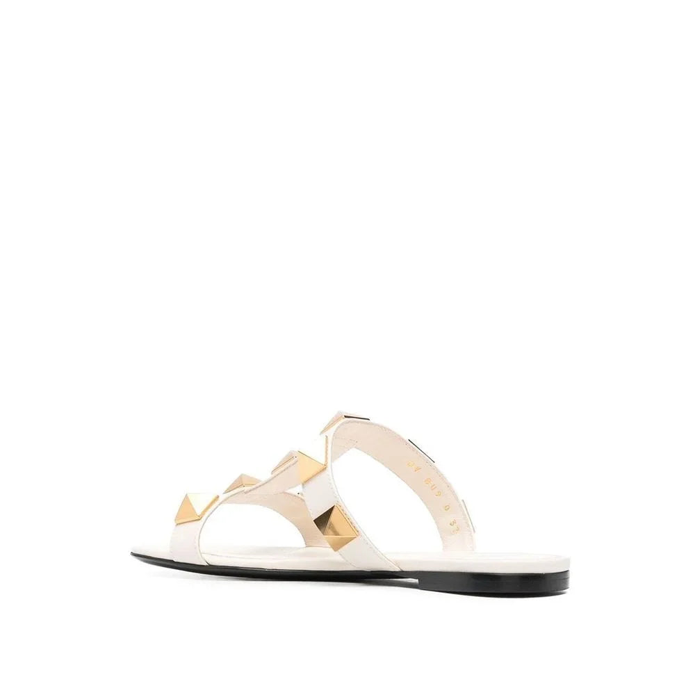 Valentino Garavani Roman Stud Leather Flat Sandals - Sandals